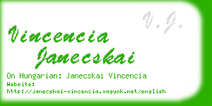 vincencia janecskai business card